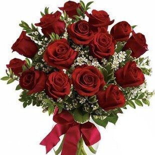 15 red roses with greenery | Flower Delivery Armavir