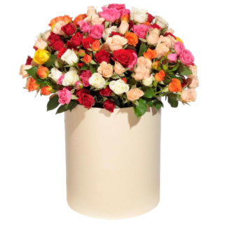 Mixed roses in a hatbox | Flower Delivery Armavir